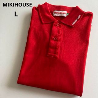 ミキハウス(mikihouse)のミキハウス　長袖　シャツ　ポロシャツ　襟刺繍　ロゴ　赤　春　秋　ファミリア(Tシャツ/カットソー)