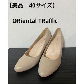 オリエンタルトラフィック(ORiental TRaffic)のORiental TRaffic ラウンドトゥパンプス　ゴールド　40サイズ(ハイヒール/パンプス)