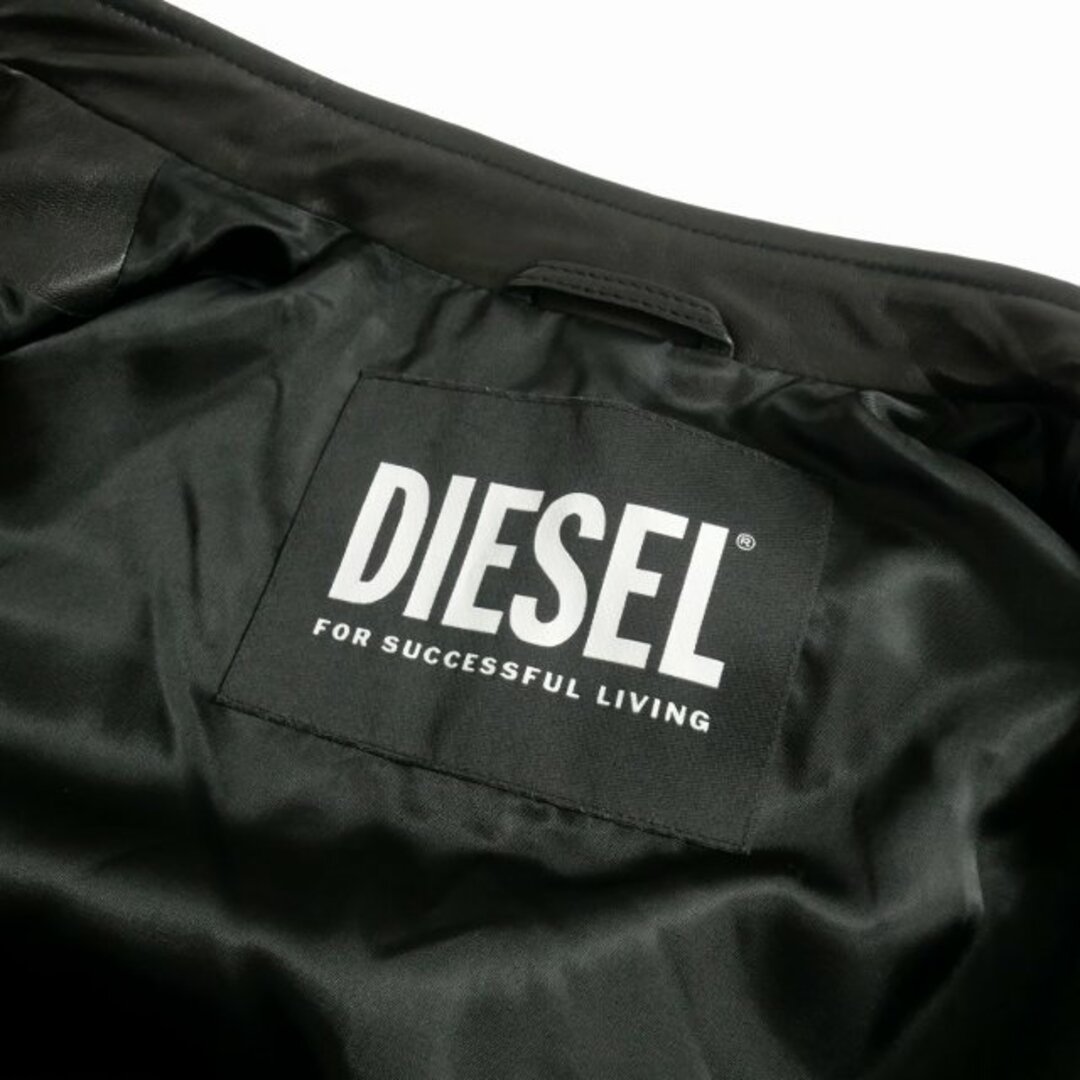 DIESEL(ディーゼル)のディーゼル DIESEL 19AW ラムレザー ライダースジャケット L 黒 メンズのジャケット/アウター(ライダースジャケット)の商品写真
