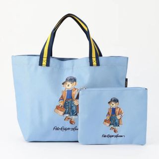 ポロラルフローレン(POLO RALPH LAUREN)のポロベア　新デザイン　ポーチ付きトートバッグ　エコバッグ　ライトブルー(トートバッグ)