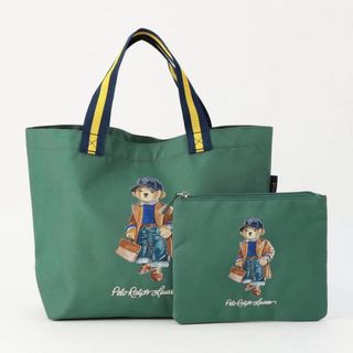 ポロラルフローレン(POLO RALPH LAUREN)のポロベア　新デザイン　ポーチ付きトートバッグ　エコバッグ　グリーン(トートバッグ)