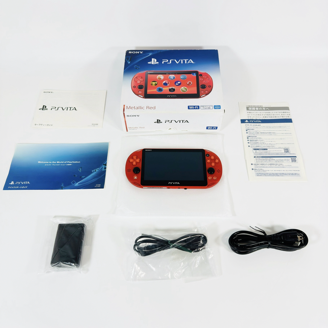 ゲームジャンク品　PlayStation Vita メタリックレッドPCH-2000