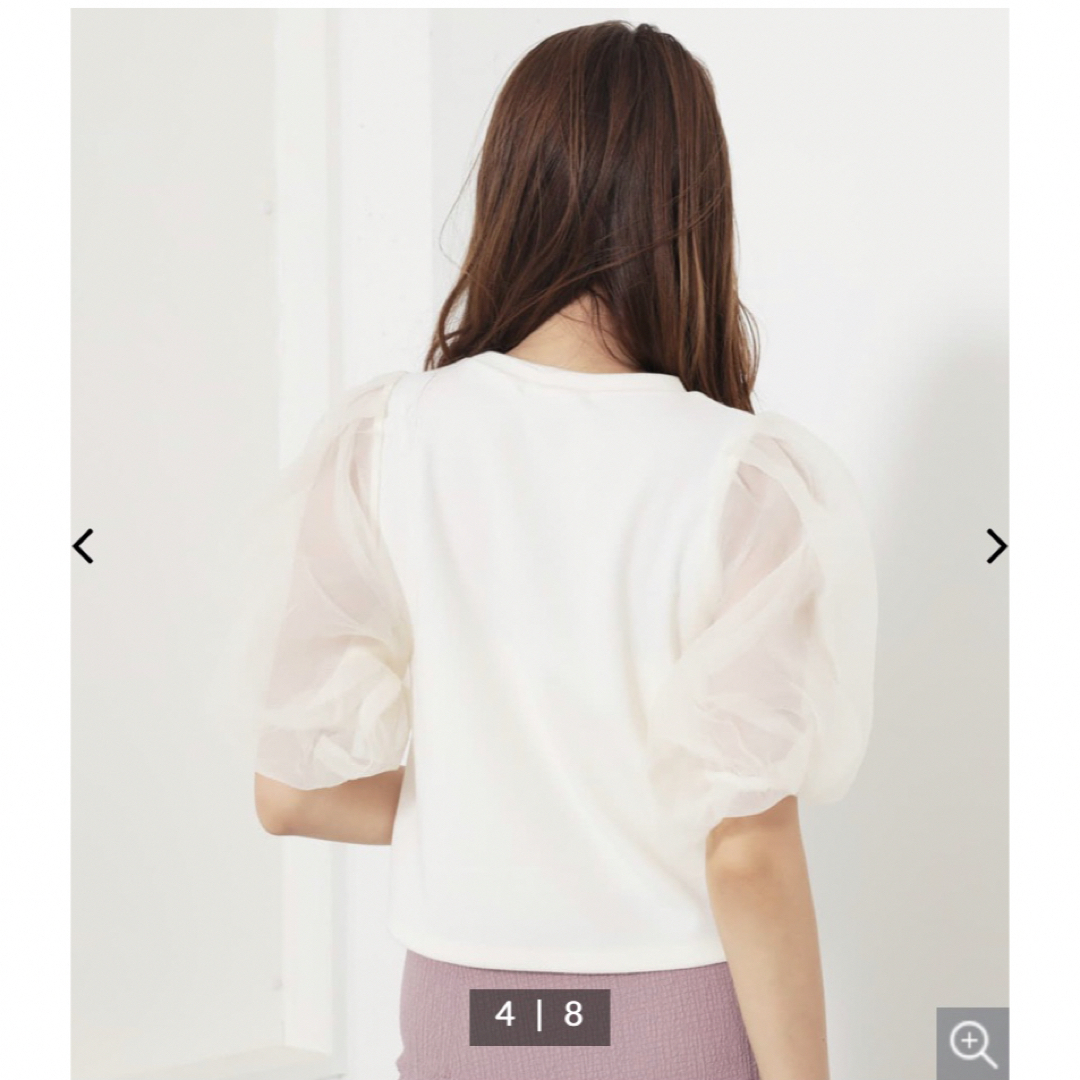 rienda(リエンダ)のrienda シアーパフスリーブカットTOP レディースのトップス(カットソー(半袖/袖なし))の商品写真