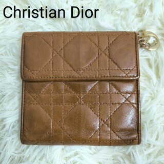 クリスチャンディオール(Christian Dior)のChristian Dior ディオール カナージュ 折り財布 ブラウン(財布)