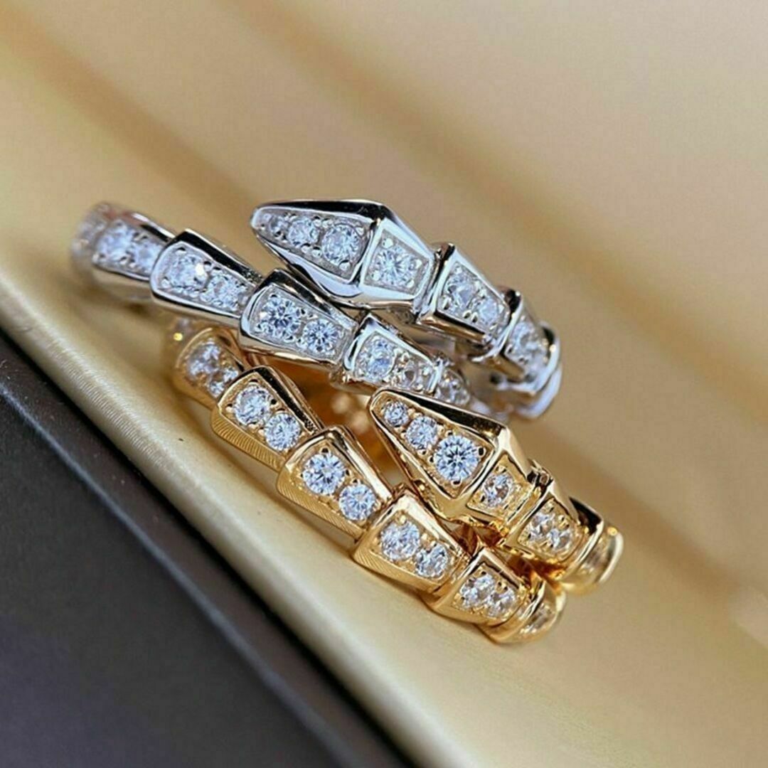 SONA ダイヤモンド　スネーク　リング　シルバー　フリーサイズ　運気アップ レディースのアクセサリー(リング(指輪))の商品写真