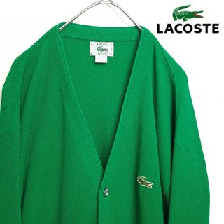 ラコステ(LACOSTE)の【人気カラー】LACOSTE カーディガン ワンポイントロゴ グリーン L(カーディガン)