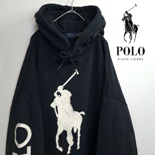 ポロラルフローレン(POLO RALPH LAUREN)の【人気】POLO RALPHLAUREN 現行タグ ビッグポニー パーカー 黒M(パーカー)