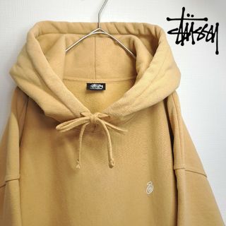 ステューシー(STUSSY)の【人気/希少】STUSSY Sロゴ ワンポイントロゴ  パーカー ベージュ XL(パーカー)