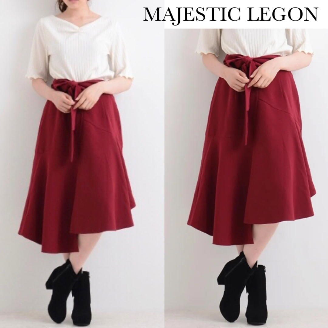 MAJESTIC LEGON(マジェスティックレゴン)のマジェスティックレゴン ヘムライン 切替 スカート レディースのスカート(ひざ丈スカート)の商品写真