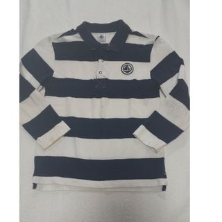 プチバトー(PETIT BATEAU)のプチバトー  ポロシャツ  ボーダー  キッズ  116  長袖  マリン(Tシャツ/カットソー)