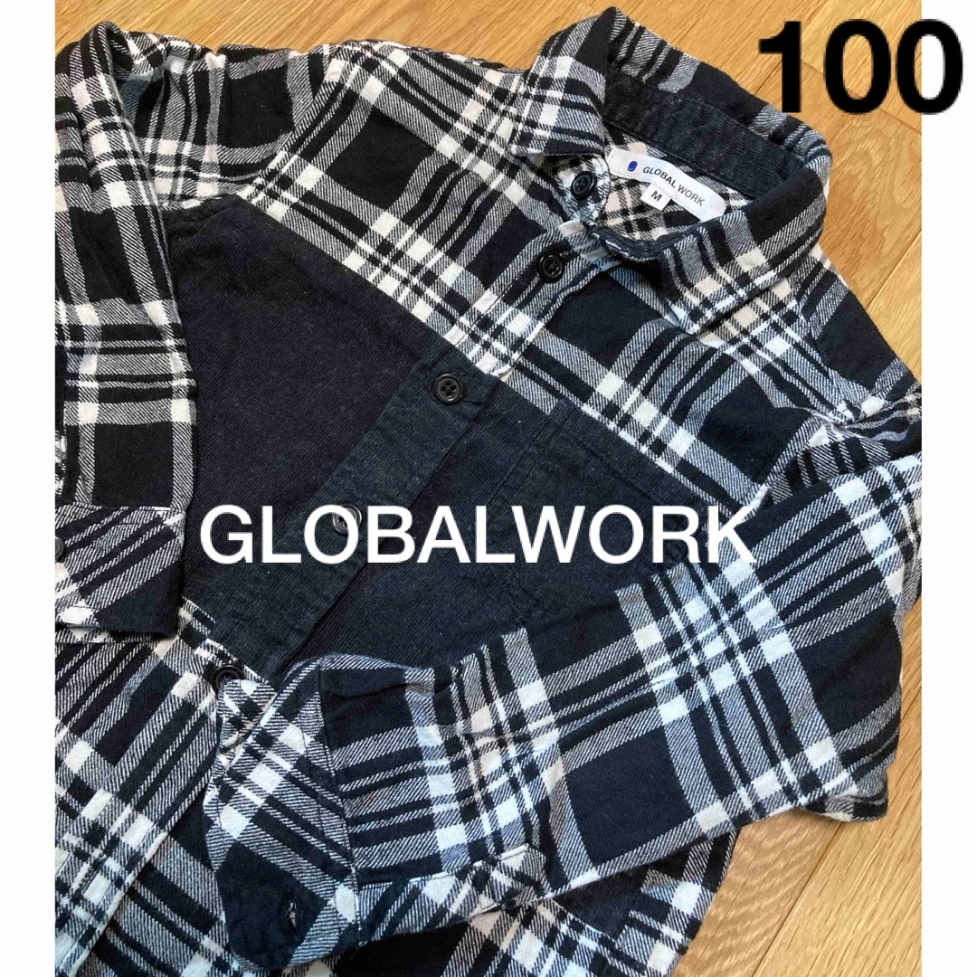 GLOBAL WORK(グローバルワーク)のGLOBALWORKキッズ　100 長袖シャツM  チャック　コーディロイ キッズ/ベビー/マタニティのキッズ服男の子用(90cm~)(Tシャツ/カットソー)の商品写真
