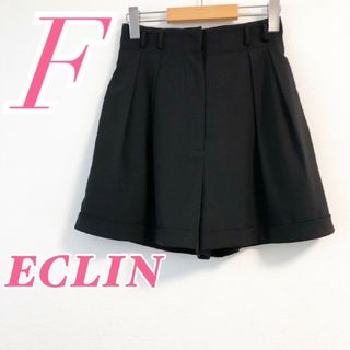 エクラン(ECLIN)のエクラン　ハーフパンツ　F　ブラック　フレア　大人カジュアル　ポリ(ハーフパンツ)