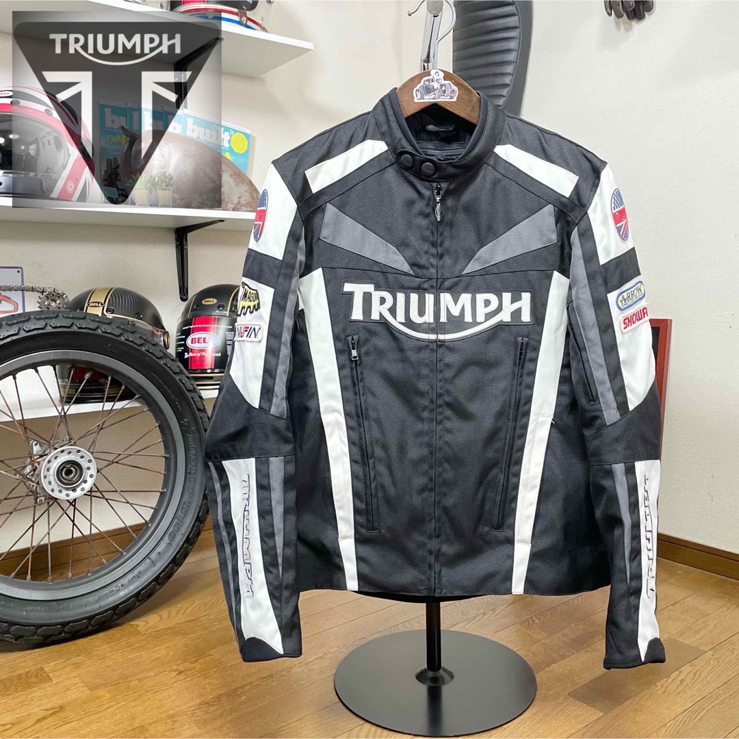 バイク☆TRIUMPH トライアンフ ナイロンジャケット ブラック/50