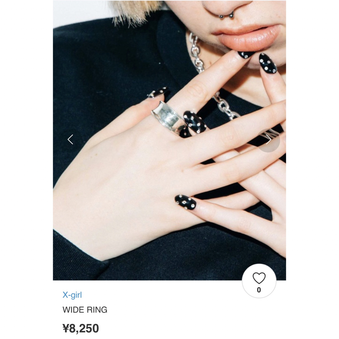 X-girl(エックスガール)のx-girl WIDE RING シルバー925 レディースのアクセサリー(リング(指輪))の商品写真