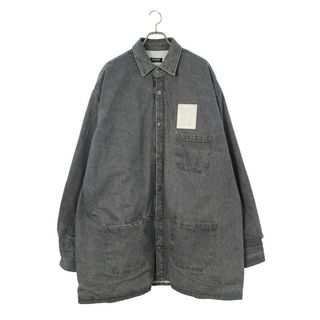 ラフシモンズ(RAF SIMONS)のラフシモンズ  20AW  202-249 PADDED BIG FIT DENIM SHIRT RSパッチ裏地キルティングデニム長袖シャツ メンズ L(シャツ)