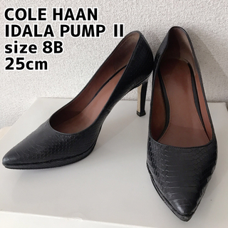 コールハーン(Cole Haan)のCOLE HAAN コールハーン　ハイヒール 黒　スネーク　25cm(ハイヒール/パンプス)