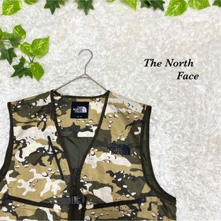 ザノースフェイス(THE NORTH FACE)のノースフェイス　カモ柄　総柄　古着　ベスト　デザイン　お洒落　フィッシング(ベスト)