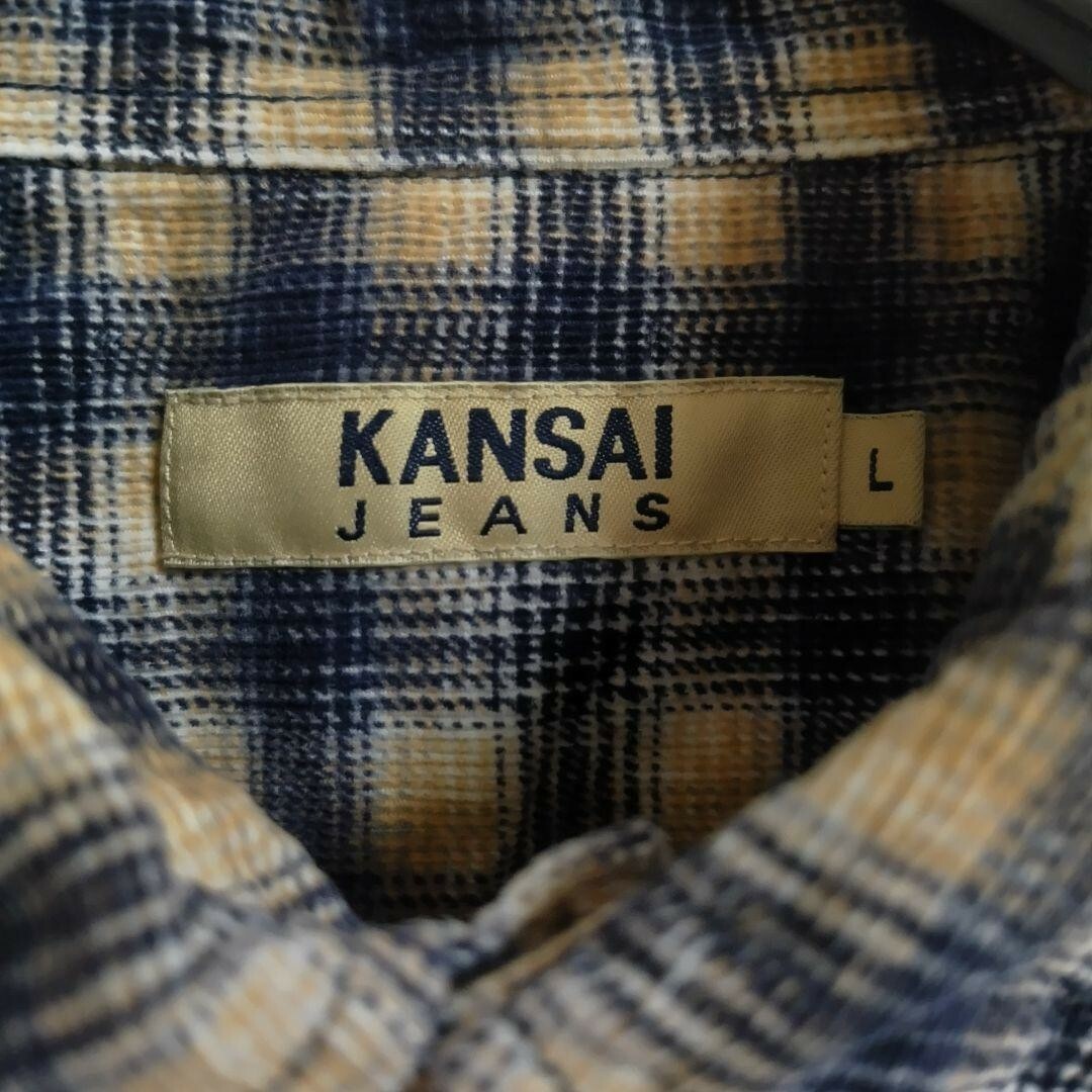 Kansai Yamamoto(カンサイヤマモト)のKANSAI JEANS ネルシャツ メンズトップス チェック定番 Lエルサイズ メンズのトップス(シャツ)の商品写真