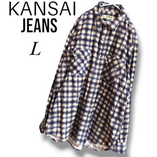 カンサイヤマモト(Kansai Yamamoto)のKANSAI JEANS ネルシャツ メンズトップス チェック定番 Lエルサイズ(シャツ)