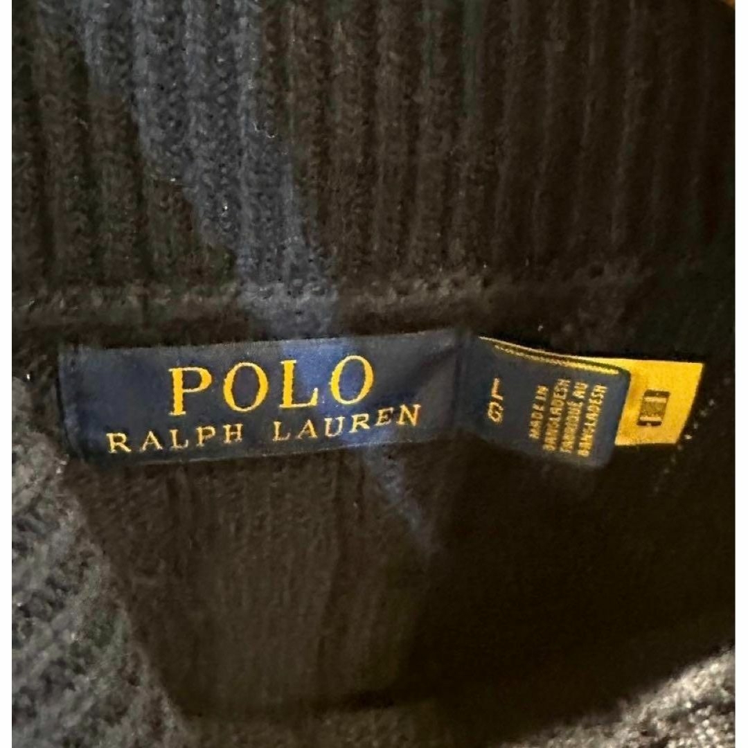 POLO RALPH LAUREN(ポロラルフローレン)の美品＊ラルフローレン ニット セーター タートルネック LL ポニー ネイビー メンズのトップス(ニット/セーター)の商品写真