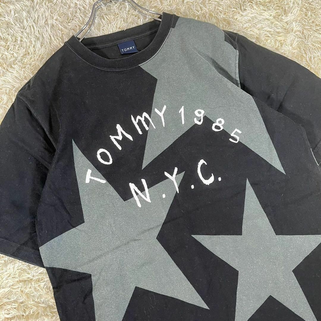 TOMMY(トミー)のTOMMY トミー (L) スター ロゴプリント Tシャツ ブラック 半袖 メンズのトップス(Tシャツ/カットソー(半袖/袖なし))の商品写真