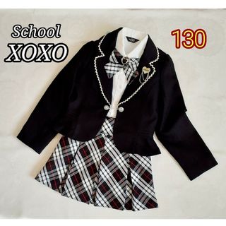 キスキス(XOXO)のSchool XOXO フォーマルセット★130 黒×白チェック(ドレス/フォーマル)