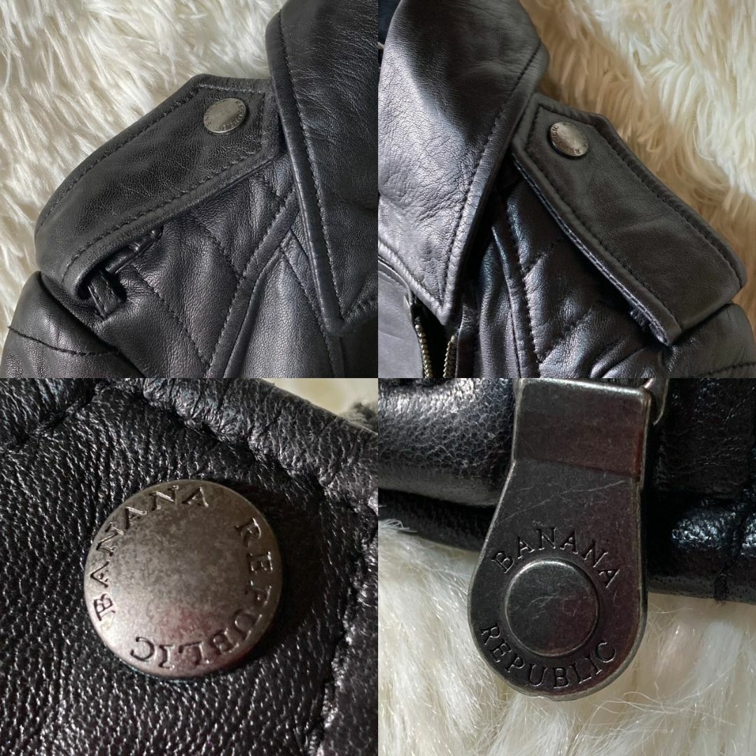 Banana Republic - 美品 バナナリパブリック 羊革 レザー ダブル Banana Republic - 美品 バナナリパブリック 羊革 レザー ダブル