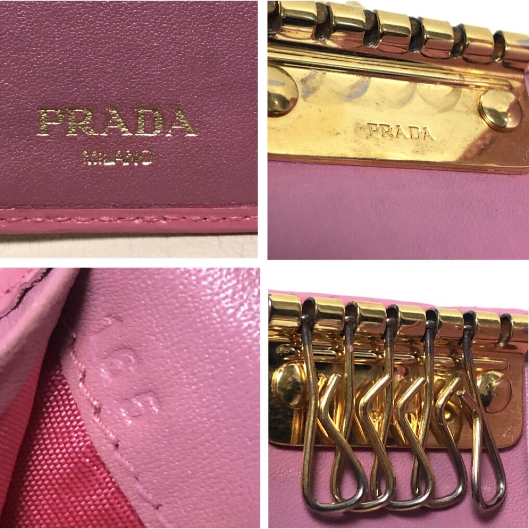 PRADA(プラダ)のPRADA プラダ ヴィッテロ 6連キーケース ピンク【Gカード付属】 レディースのファッション小物(キーケース)の商品写真