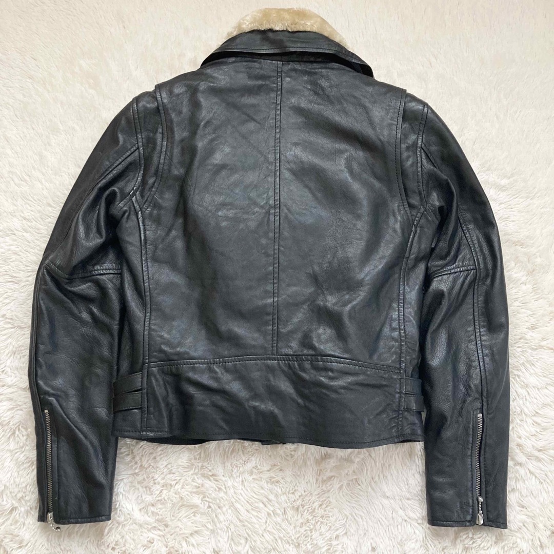 モトフィールド ダブルライダース 羊革 ボア ライナー 多機能3way 黒 XL メンズのジャケット/アウター(ライダースジャケット)の商品写真