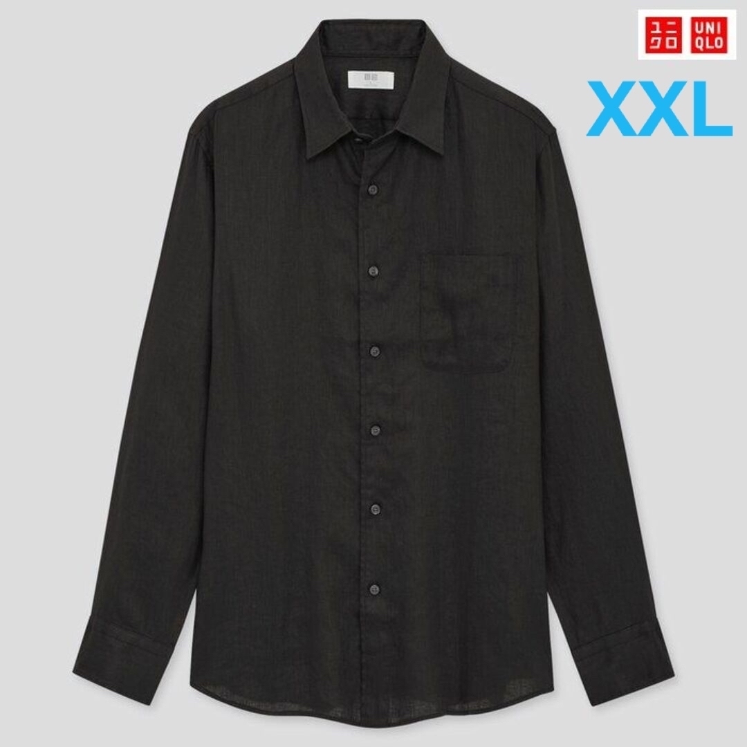 UNIQLO(ユニクロ)の【着用2回、短時間‼️】UNIQLO　プレミアムリネンシャツ A　"XXL" メンズのトップス(シャツ)の商品写真