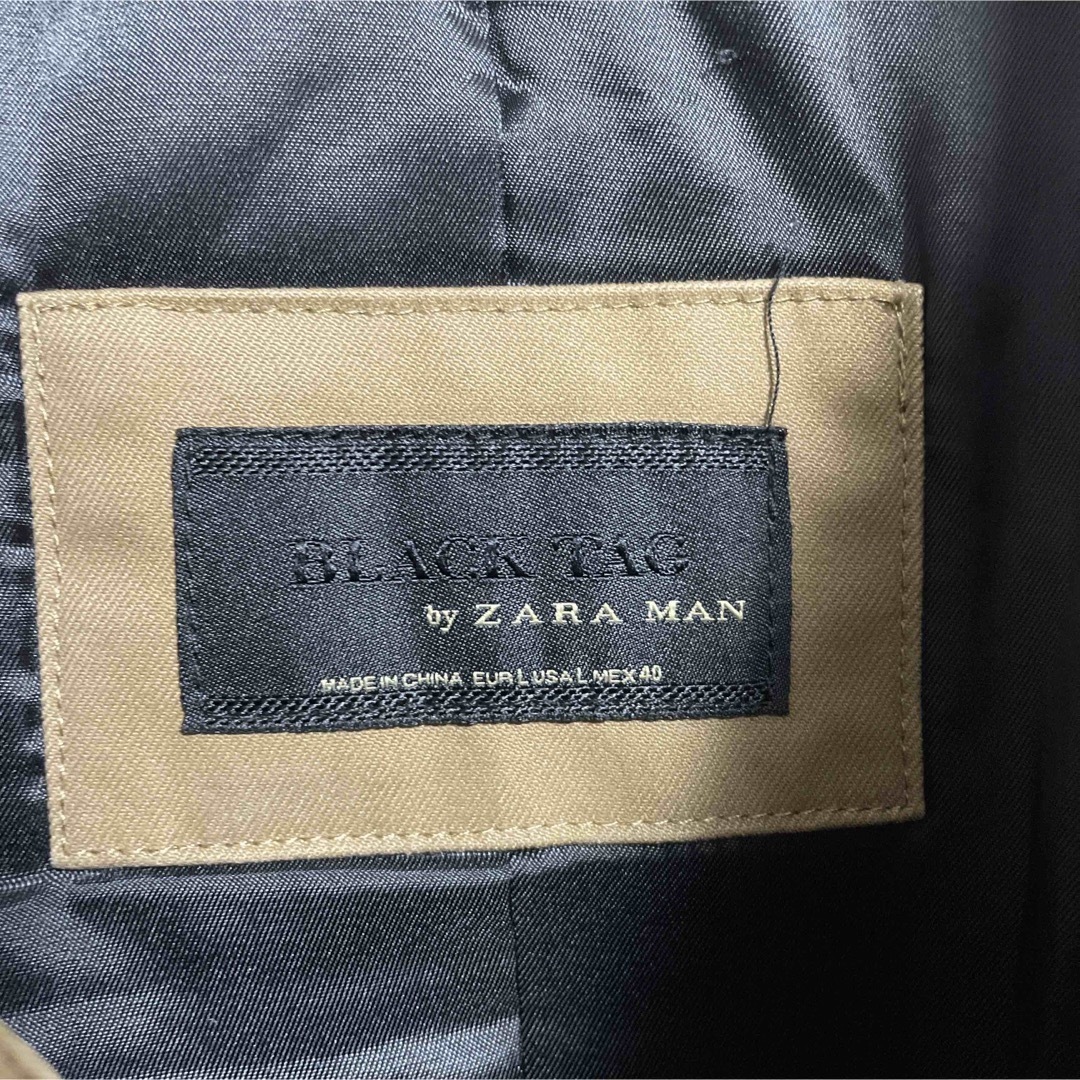 ZARA(ザラ)の美品　ZARA ザラ　トレンチコート　ステンカラーコート　フルジップ　Lサイズ メンズのジャケット/アウター(トレンチコート)の商品写真