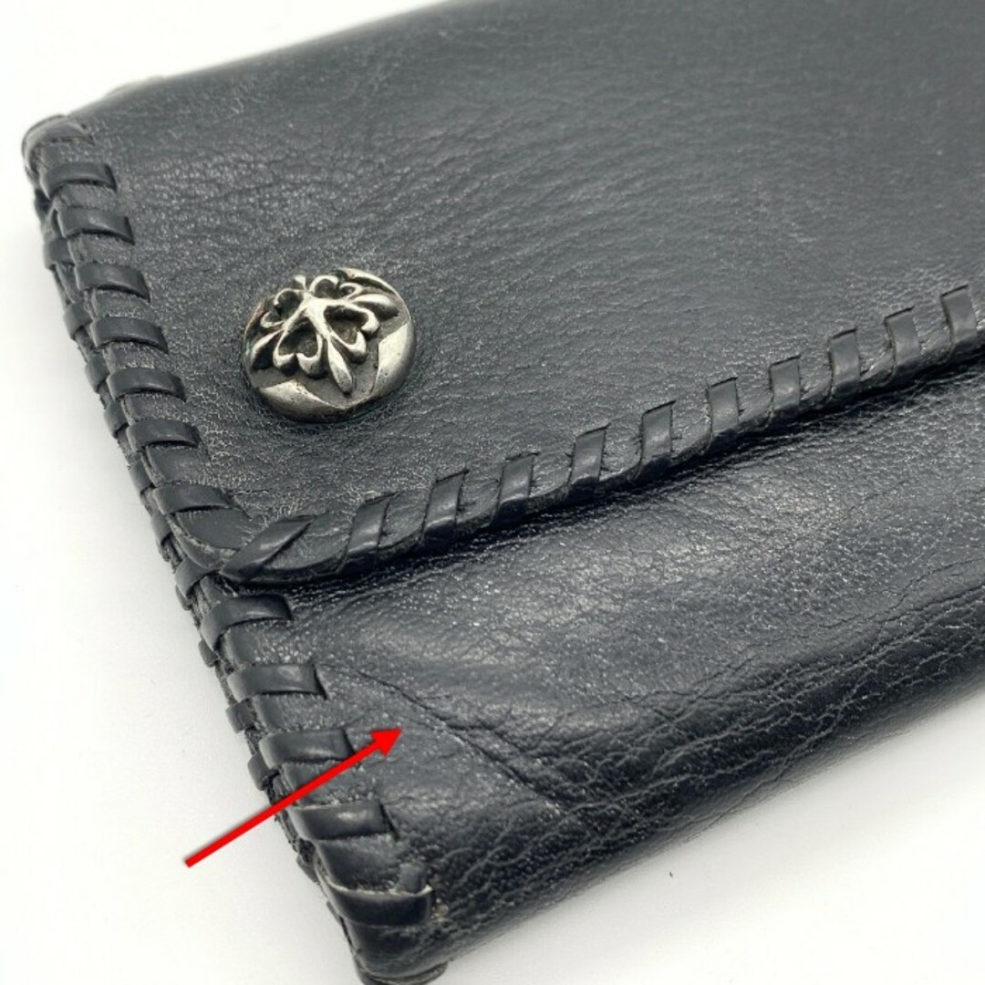 A&G(エーアンドジー)のA&G エーアンドジー レザーウォレット 2スナップ 三つ折り財布 シルバー ブラック メンズのファッション小物(長財布)の商品写真