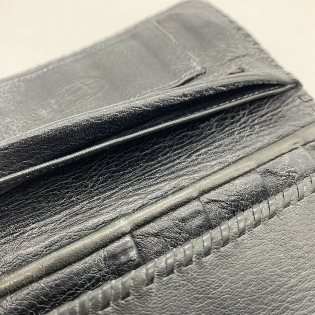 A&G(エーアンドジー)のA&G エーアンドジー レザーウォレット 2スナップ 三つ折り財布 シルバー ブラック メンズのファッション小物(長財布)の商品写真