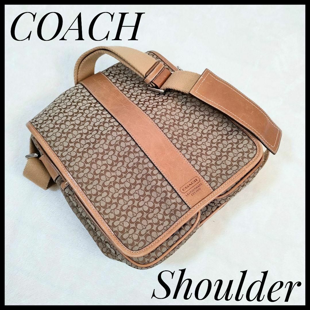 COACH - 美品 コーチ COACH ショルダーバッグ キャンバス レザー