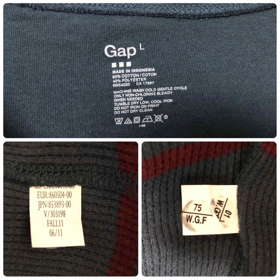 GAP(ギャップ)のGap ギャップ ニット セーター ボーダー Lサイズ 長袖 輸入 海外古着 メンズのトップス(ニット/セーター)の商品写真