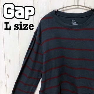 ギャップ(GAP)のGap ギャップ ニット セーター ボーダー Lサイズ 長袖 輸入 海外古着(ニット/セーター)