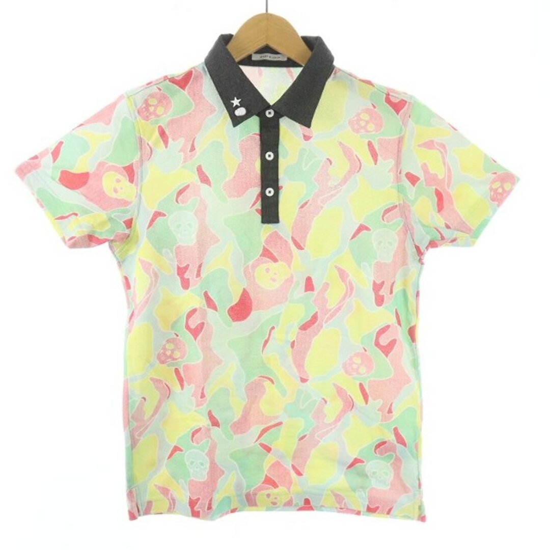 MARK&LONA(マークアンドロナ)のMARK&LONA ゴルフウェア ポロシャツ 半袖 スカル 星 迷彩 総柄 S メンズのトップス(ポロシャツ)の商品写真