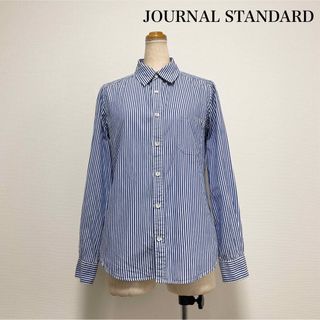 ジャーナルスタンダード(JOURNAL STANDARD)のJOURNAL STANDARD コットンストライプシャツ ブルー(シャツ/ブラウス(長袖/七分))