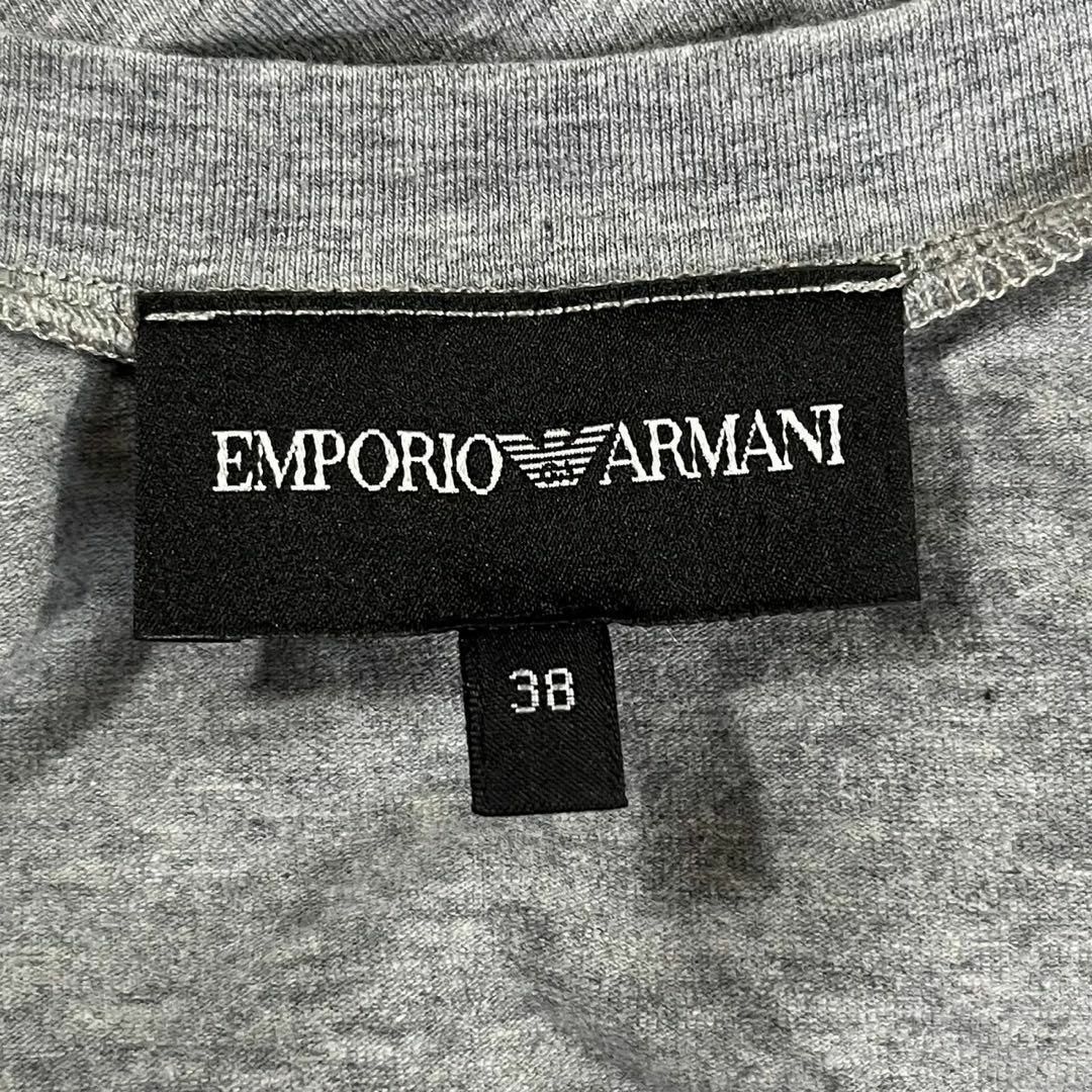 Emporio Armani(エンポリオアルマーニ)のEMPORIO ARMANI (M) プリント スタッズ グレー Tシャツ レディースのトップス(Tシャツ(半袖/袖なし))の商品写真