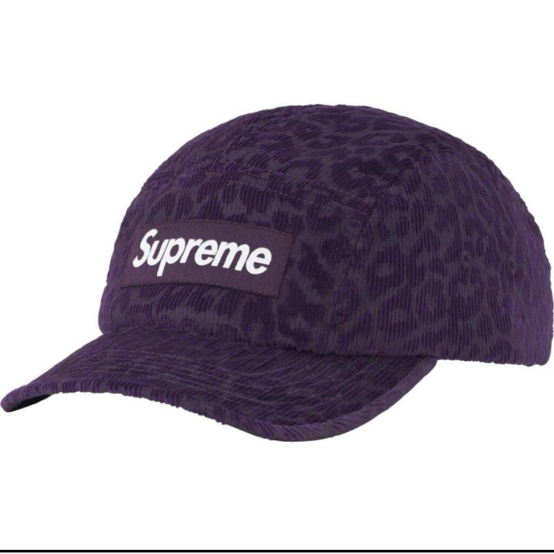 Supreme(シュプリーム)のSupreme Leopard Corduroy Camp Cap紫 メンズの帽子(キャップ)の商品写真