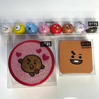 BT21 Shookyバレンタイン スパークラウンド缶 & スクエア缶 &チョコ(キャラクターグッズ)