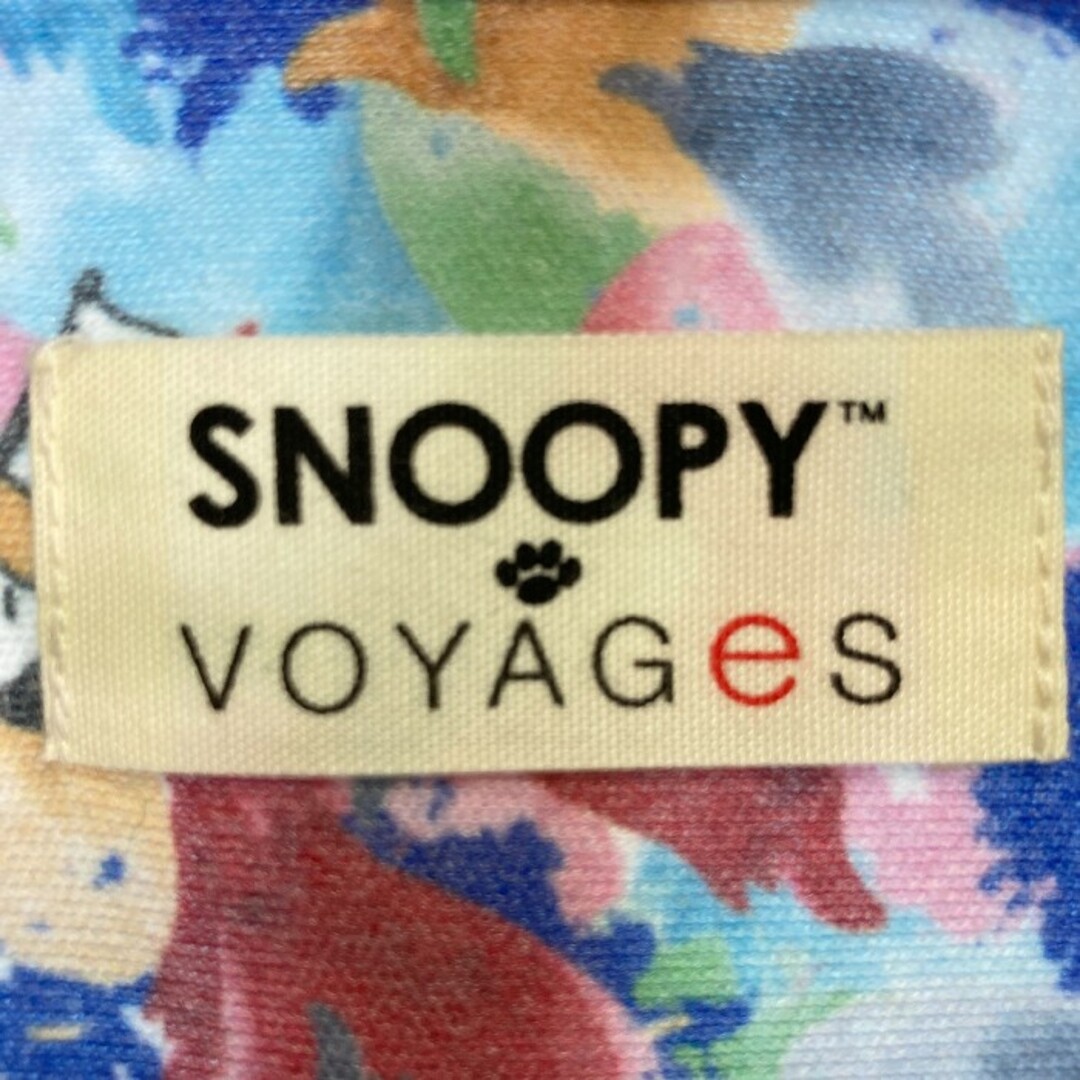 ★SNOOPY x VOYAGES スヌーピーボヤージュ センソユニコ 背面 総柄 長袖シャツ ブルー size38 レディースのトップス(シャツ/ブラウス(長袖/七分))の商品写真