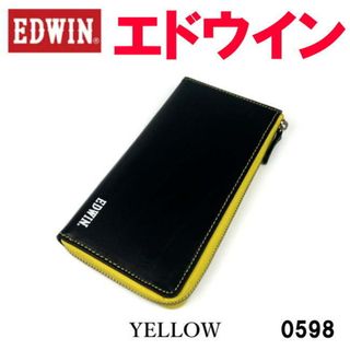 イエロー EDWIN エドウイン 0598 バイカラー L字ファスナー 長財布(長財布)