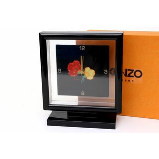 ケンゾー(KENZO)のケンゾー 置き時計 花柄 鹿野漆器 アナログ 未使用 動作未確認 ブランド 雑貨 レディース ブラック KENZO(置時計)