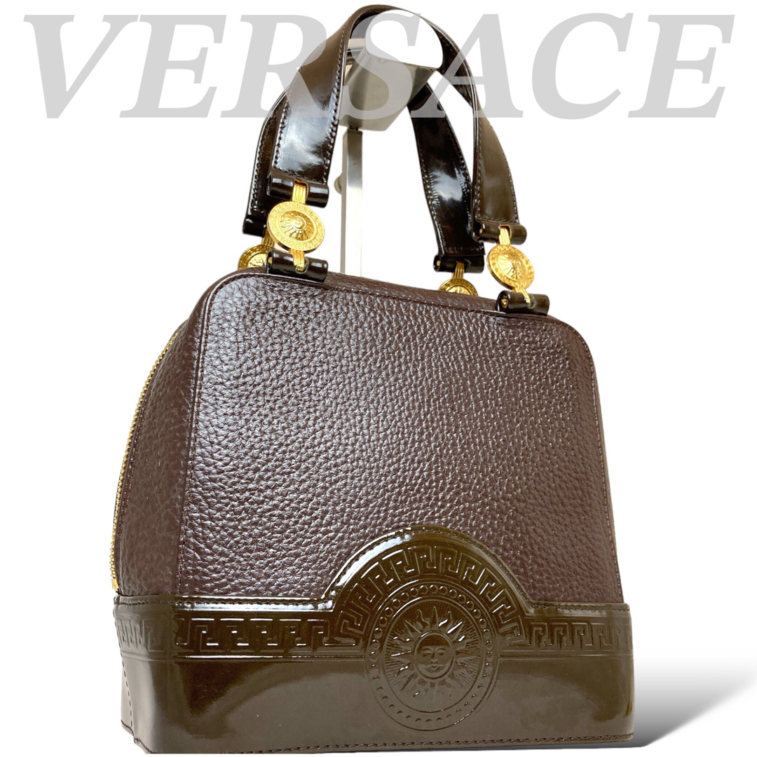 【美品】VERSACE ヴェルサーチ　サンバースト　バニティバッグ　ハンドバッグ