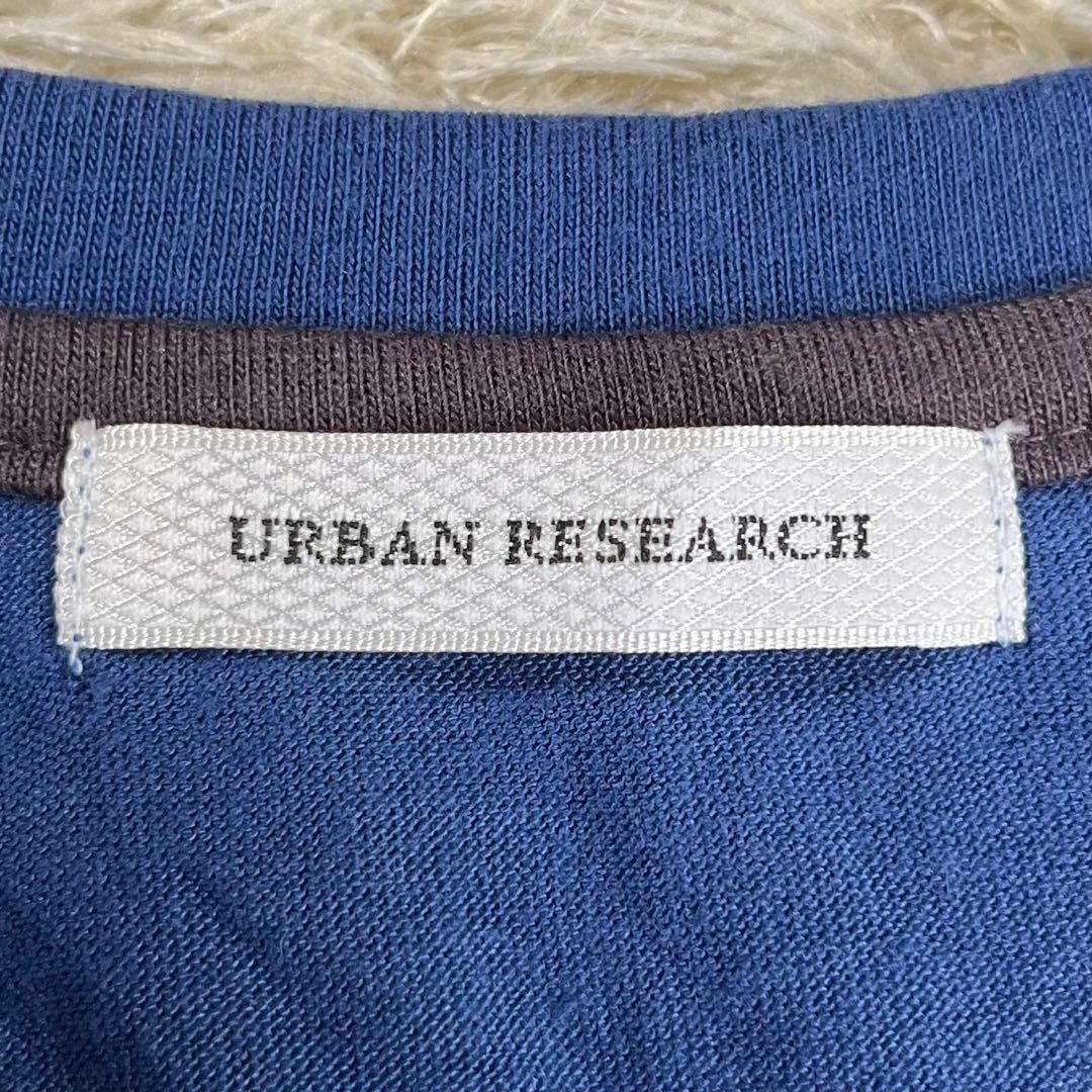 URBAN RESEARCH(アーバンリサーチ)のURBAN RESEARCH (F) ブルー 無地 Ｖネック Tシャツ メンズ メンズのトップス(Tシャツ/カットソー(七分/長袖))の商品写真