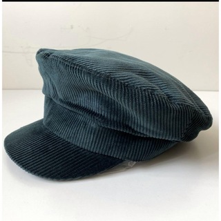 イルビゾンテ(IL BISONTE)のイルビゾンテ キャスケット  帽子 グリーン コーデュロイ フリーサイズ(キャスケット)