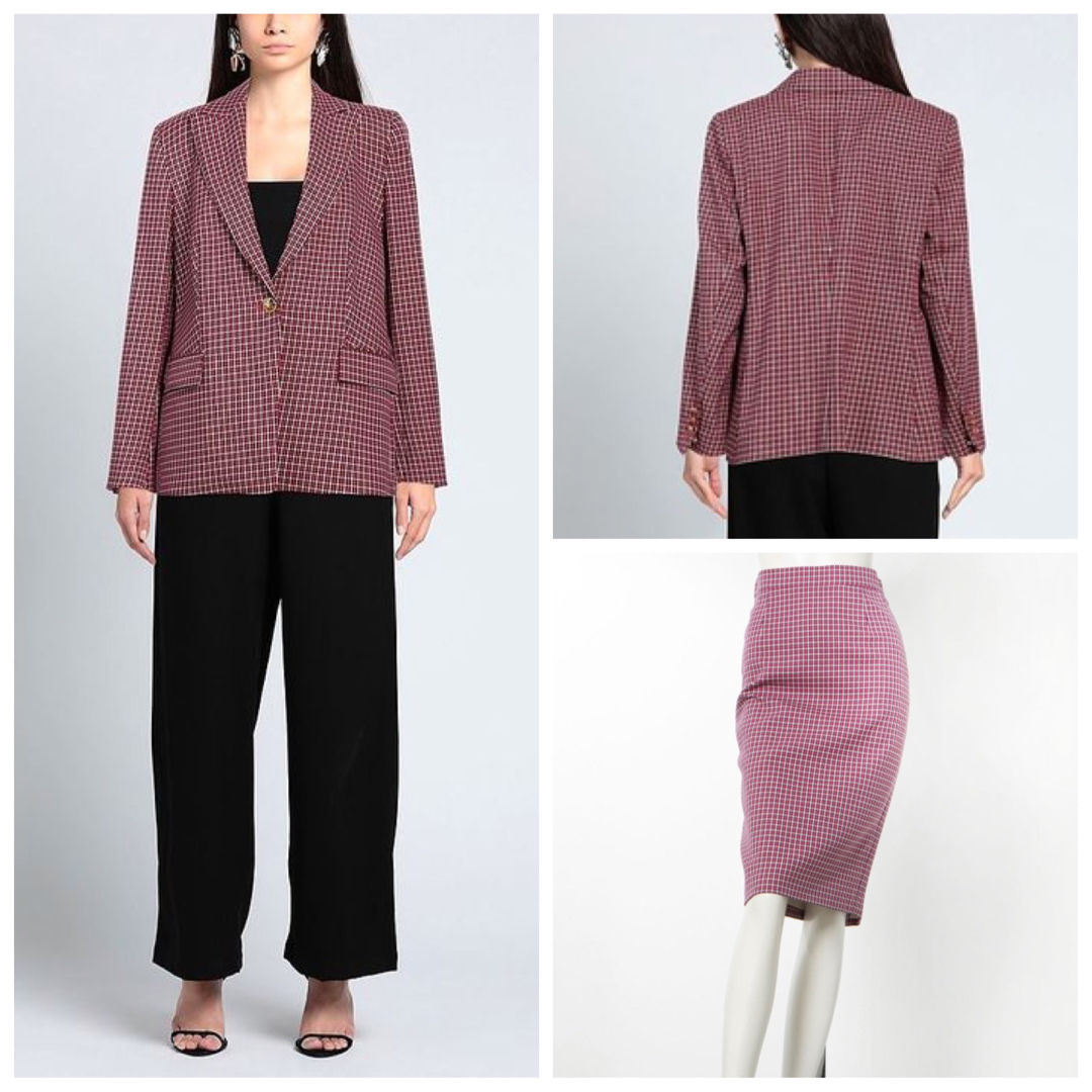 ESCADA(エスカーダ)の未使用 高級 エスカーダ スカートスーツ セットアップ チェック柄  金ボタン レディースのフォーマル/ドレス(スーツ)の商品写真