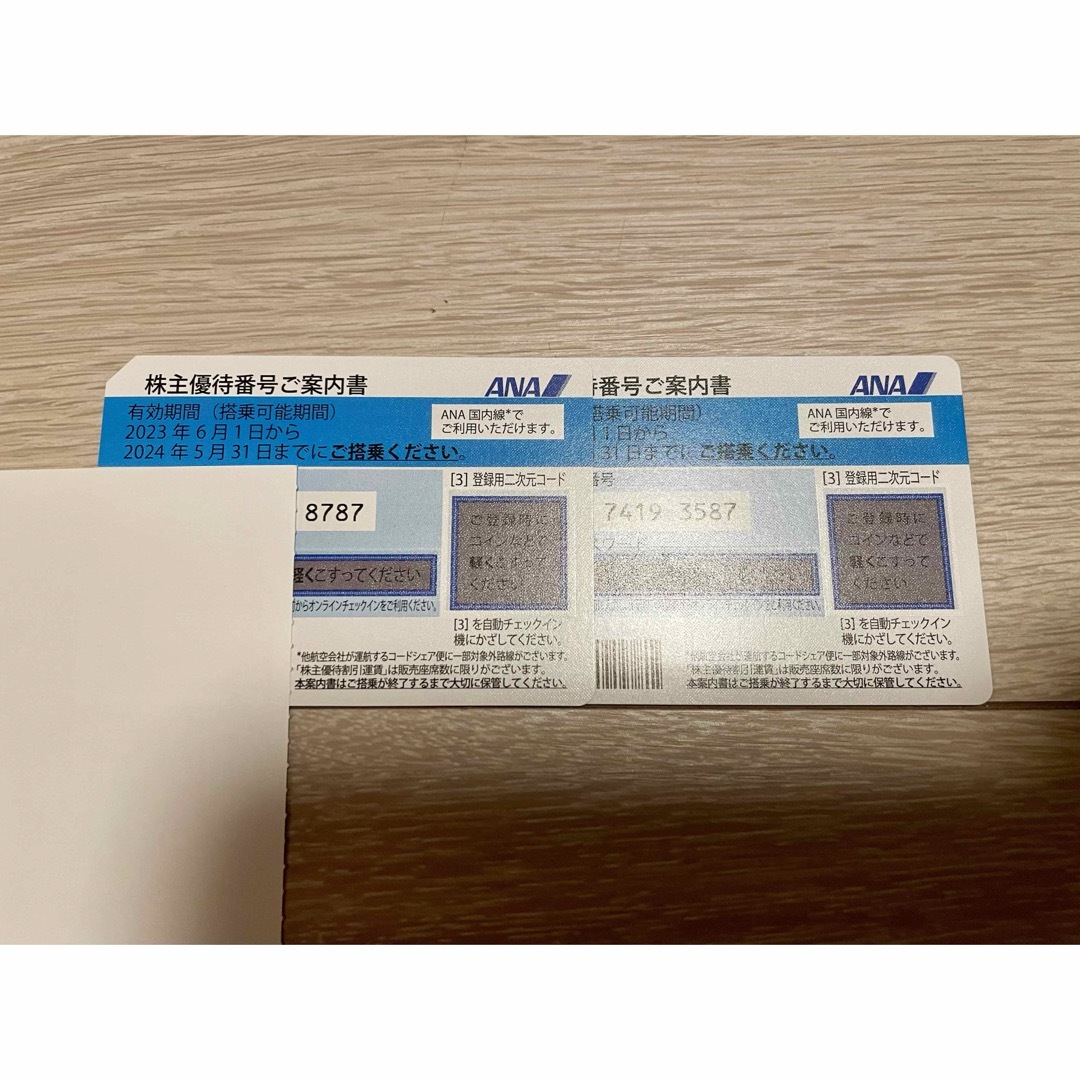 ANA 株主優待券 2枚 チケットの乗車券/交通券(航空券)の商品写真