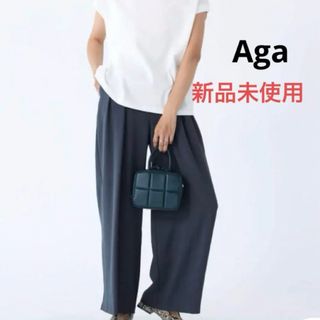 スコットクラブ(SCOT CLUB)の【新品未使用】Aga アーガ　 タックワイドパンツ　グレー　ヤマダヤ(カジュアルパンツ)